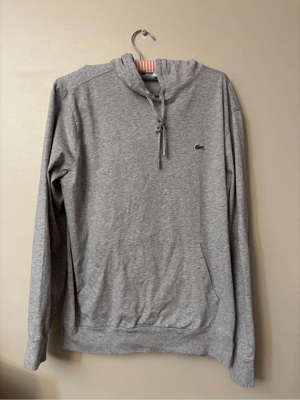 Lacoste Men's Light Gray Pullover Hoodie